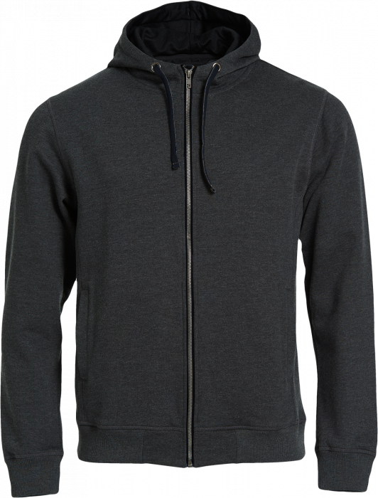 Clique - Classic Hoody Full Zip - Anthracite Melange & svart