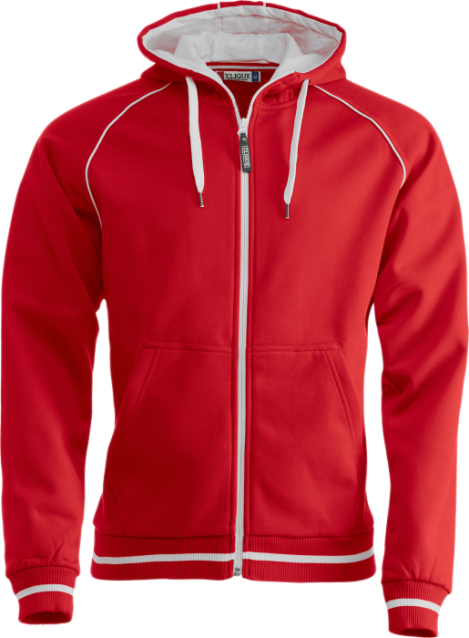 Clique - Gerry Zip Hoody - Rood & wit