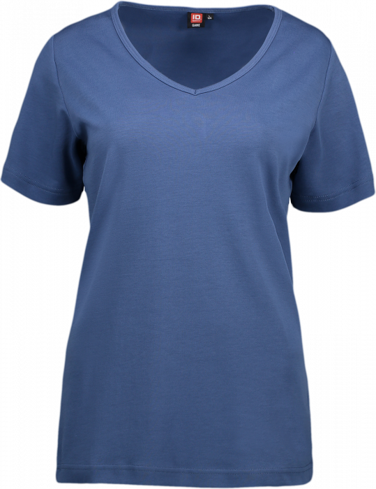 ID - Ladies' Interlock T-Shirt V-Neck - Indigo