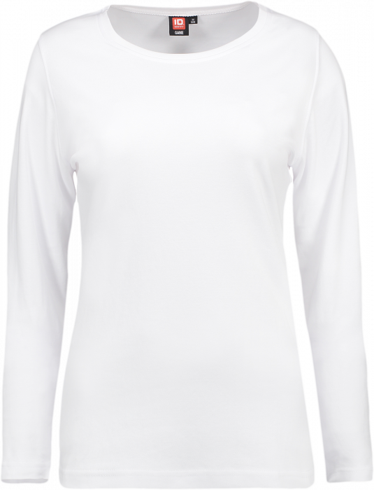 ID - Ladies' Interlock T-Shirt Long-Sleeved - Wit