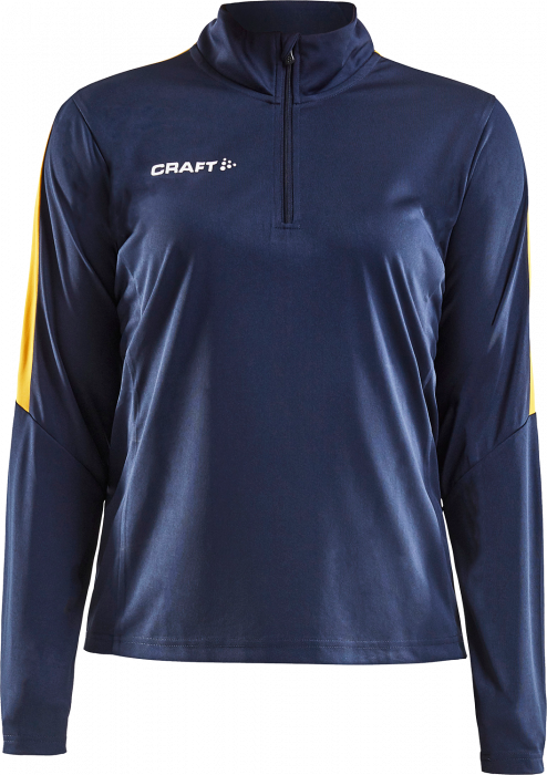 Craft - Progress Halfzip Women - Marineblauw & geel