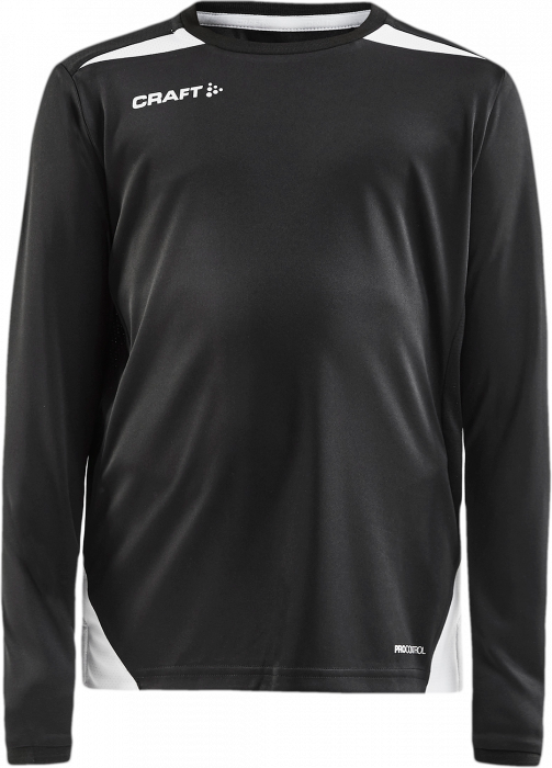 Craft - Pro Control Impact Longsleeve Tee Junior - Preto & branco