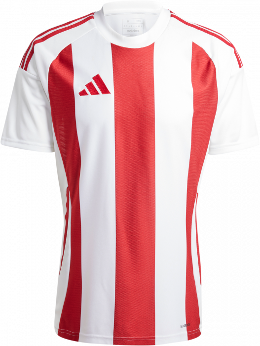 Adidas - Striped 24 Player Jersey - Biały & t power red