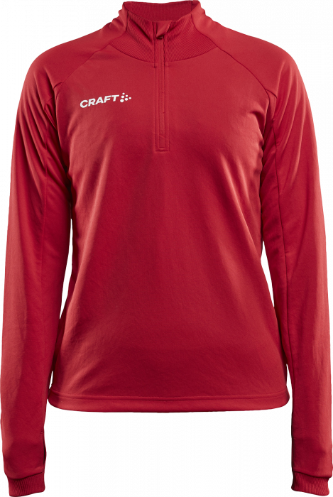 Craft - Evolve Shirt With Half Zip Woman - Vermelho