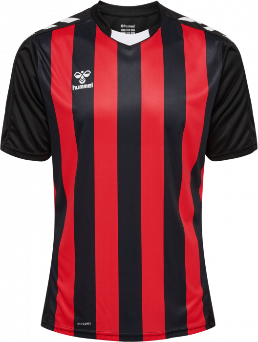 Hummel - Core Xk Striped Jersey - Preto & true red