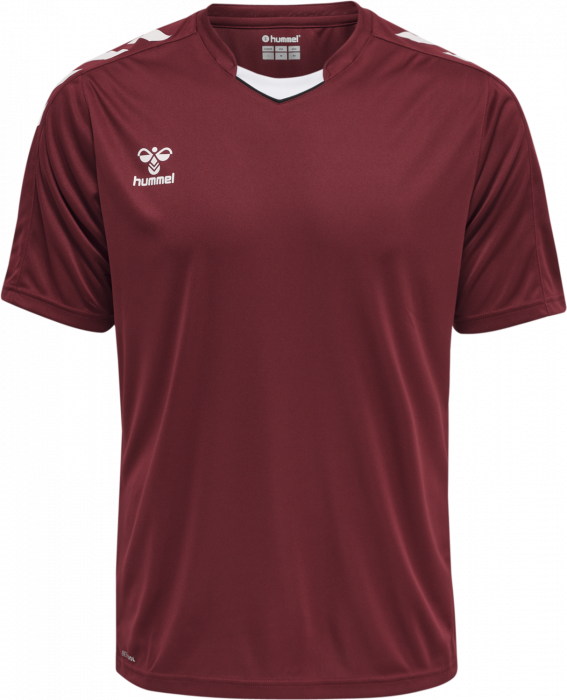 Hummel - Core Xk Poly Jersey Jr - Maroon & blanco