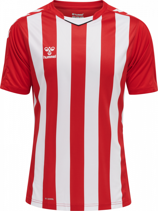 Hummel - Core Xk Striped Jersey - True Red & blanc