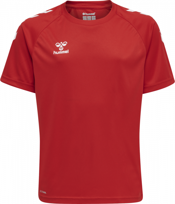 Hummel - Core Xk Poly T-Shirt Jr - True Red & blanco