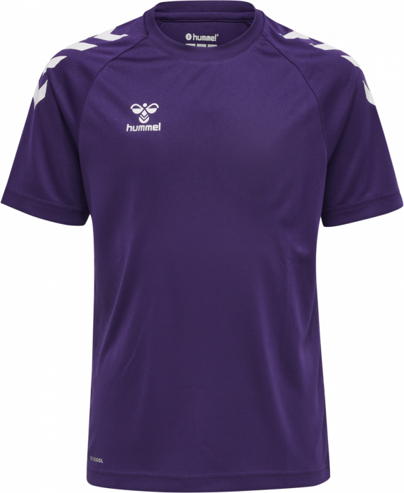 Hummel - Core Xk Poly T-Shirt Jr - Acai & hvid