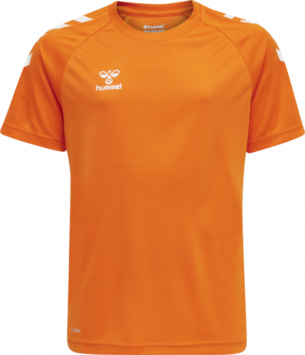 Hummel - Core Xk Poly T-Shirt Jr - Orange & blanc