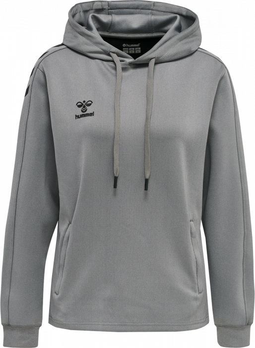 Hummel - Core Xk Poly Hoodie Women - Grey Melange & svart