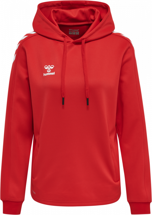 Hummel - Core Xk Poly Hoodie Women - True Red & white