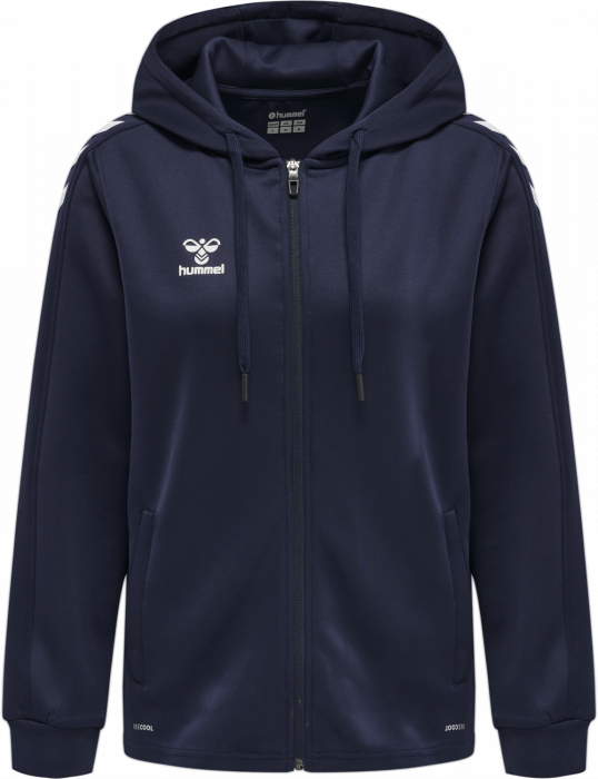 Hummel - Core Xk Poly Hoodie With Zipper Women - Marine & branco