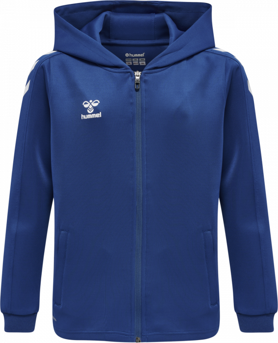 Hummel - Core Xk Poly Hoodie With Zipper Jr - True Blue & weiß