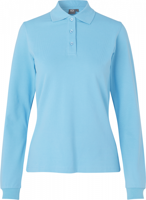 ID - Langærmet Poloshirt Stretch Dame - Lys blå