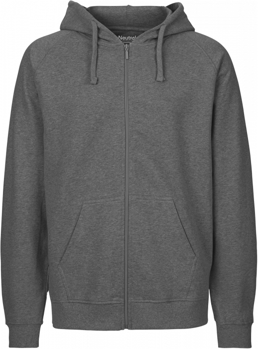 Neutral - Organic Cotton Hoodie With Full Zip Men - Dark Heather