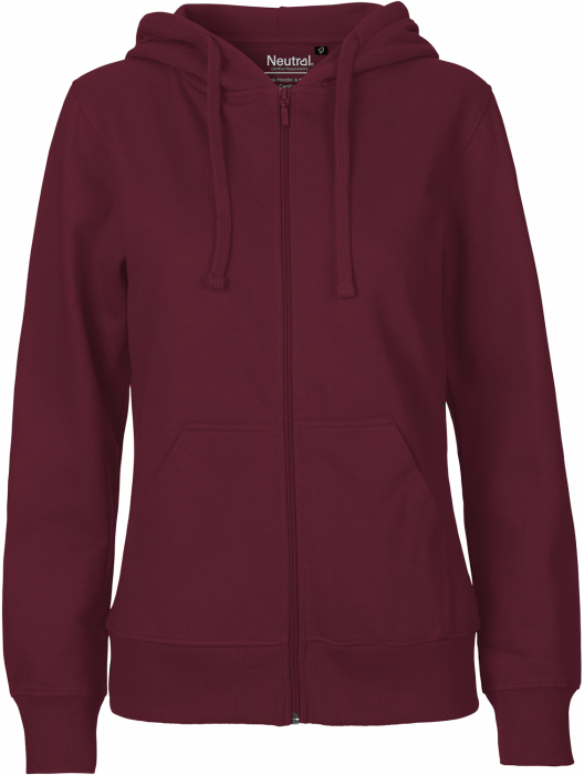 Neutral - Organic Cotton Hoodie With Full Zip Women - Bordeaux