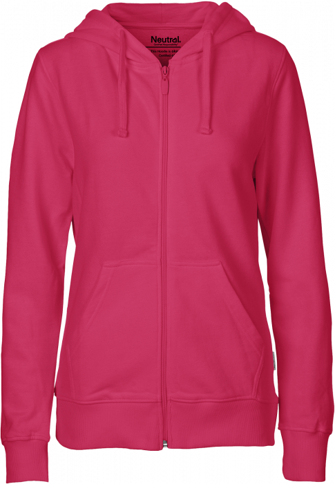 Neutral - Organic Cotton Hoodie With Full Zip Women - Magenta