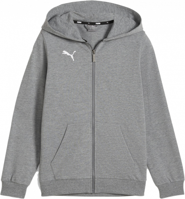 Puma - Teamgoal Casual Zip Hoodie Kids - Grey Heather & blanc