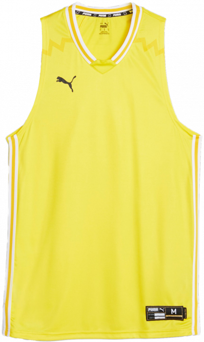 Puma - Hoops Team Basketball Jersey - Cyber Yello & white