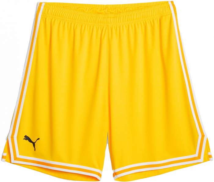 Puma - Hoops Team Basketball Shorts - Cyber Yello & weiß