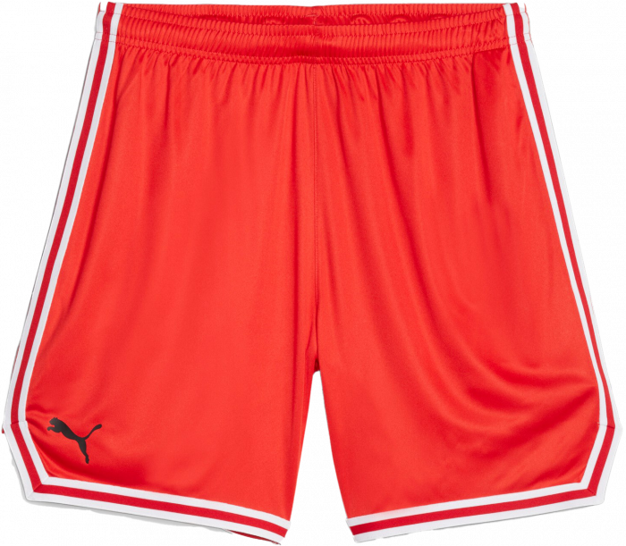 Puma - Hoops Team Basketball Shorts - Rot & weiß