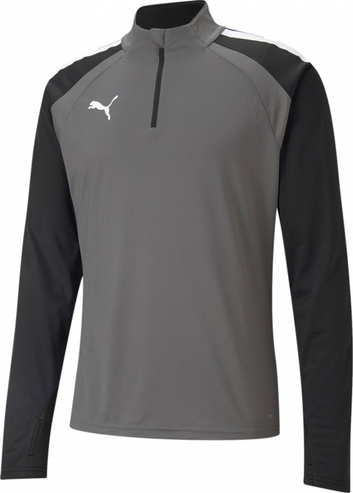 Puma - Teamliga Training 1/4 Zip Top - Smoked Pearl & schwarz